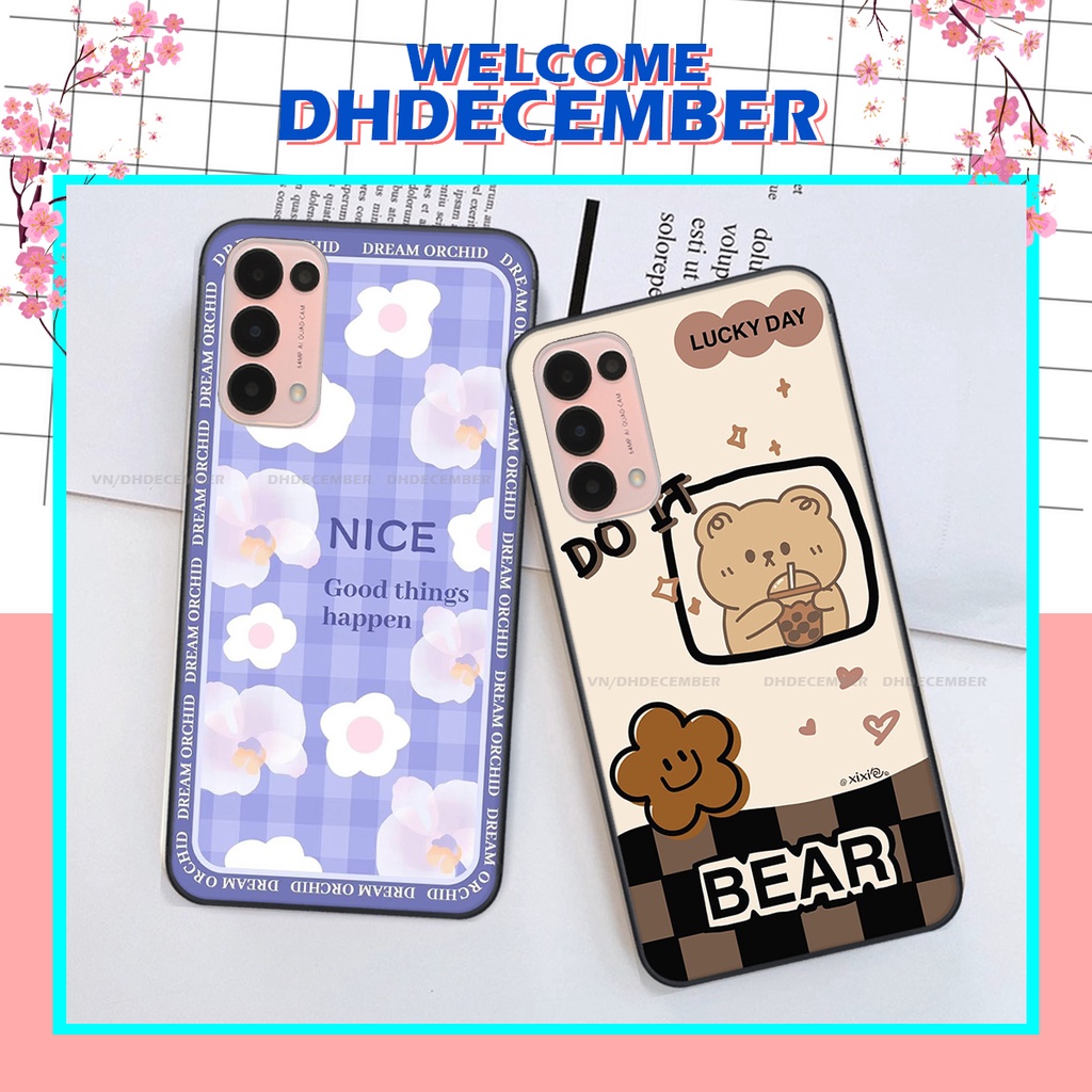 Ốp lưng Oppo RENO 5 in hình gấu K@ws, gấu nâu, dor@emon RẺ- ĐẸP- BỀN