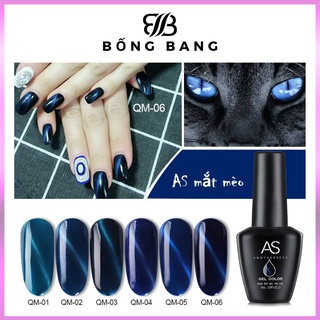 Sơn gel as sơn móng tay gel sơn mắt mèo xanh bống bang mã qm 15ml