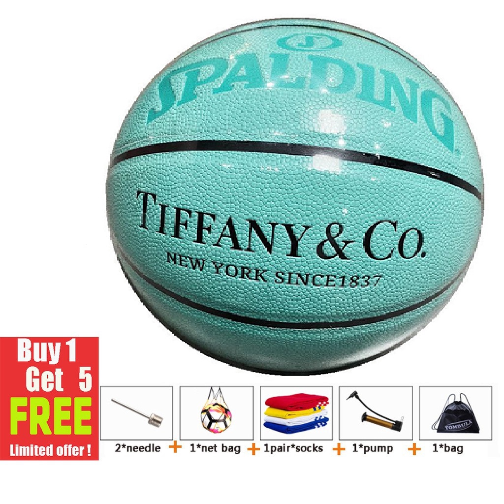 SPALDING Trò Chơi Bóng Rổ Tiffany Co-Naed Màu Xanh Size 7