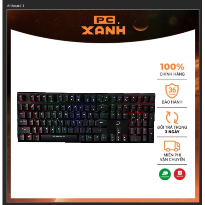 Bàn phím cơ gaming EK810 Black, brown- blue switch có Led PC Gaming chính hãng Dareu bảo hành 24 tháng