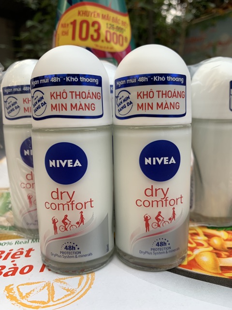 LĂN KHỬ MÙI CHO NỮ NIVEA KHÔ THOÁNG MỊN MÀNG DRY COMFORT 50ml