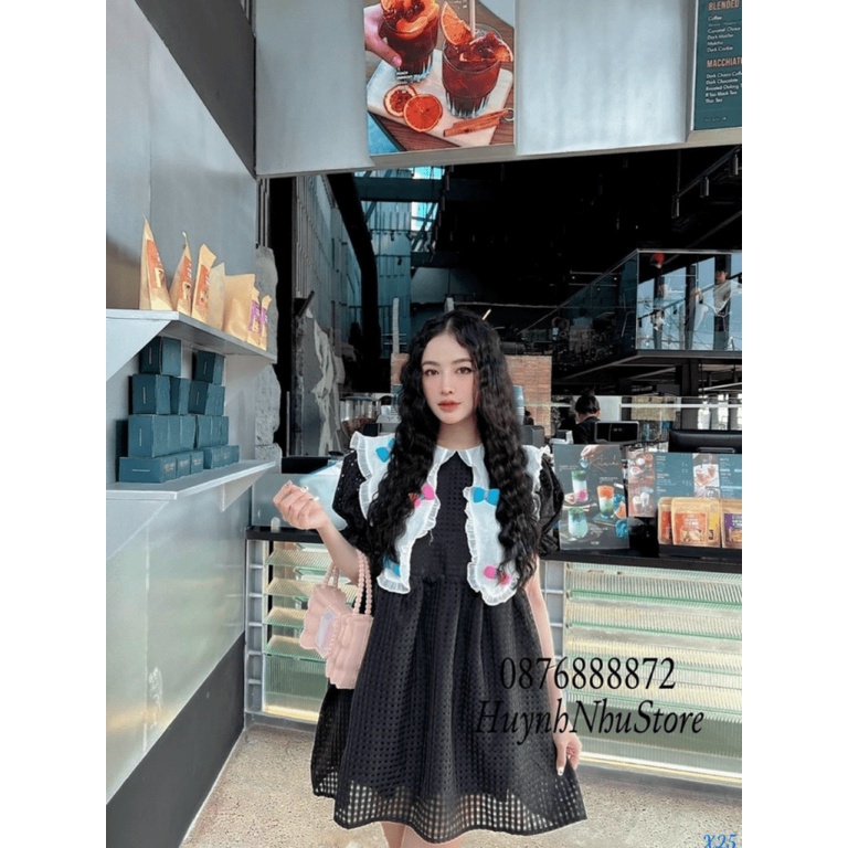 ĐẦM Ô VUÔNG GẮN NƠ FORM SIÊU ĐẸP CHO CHỊ EM UP