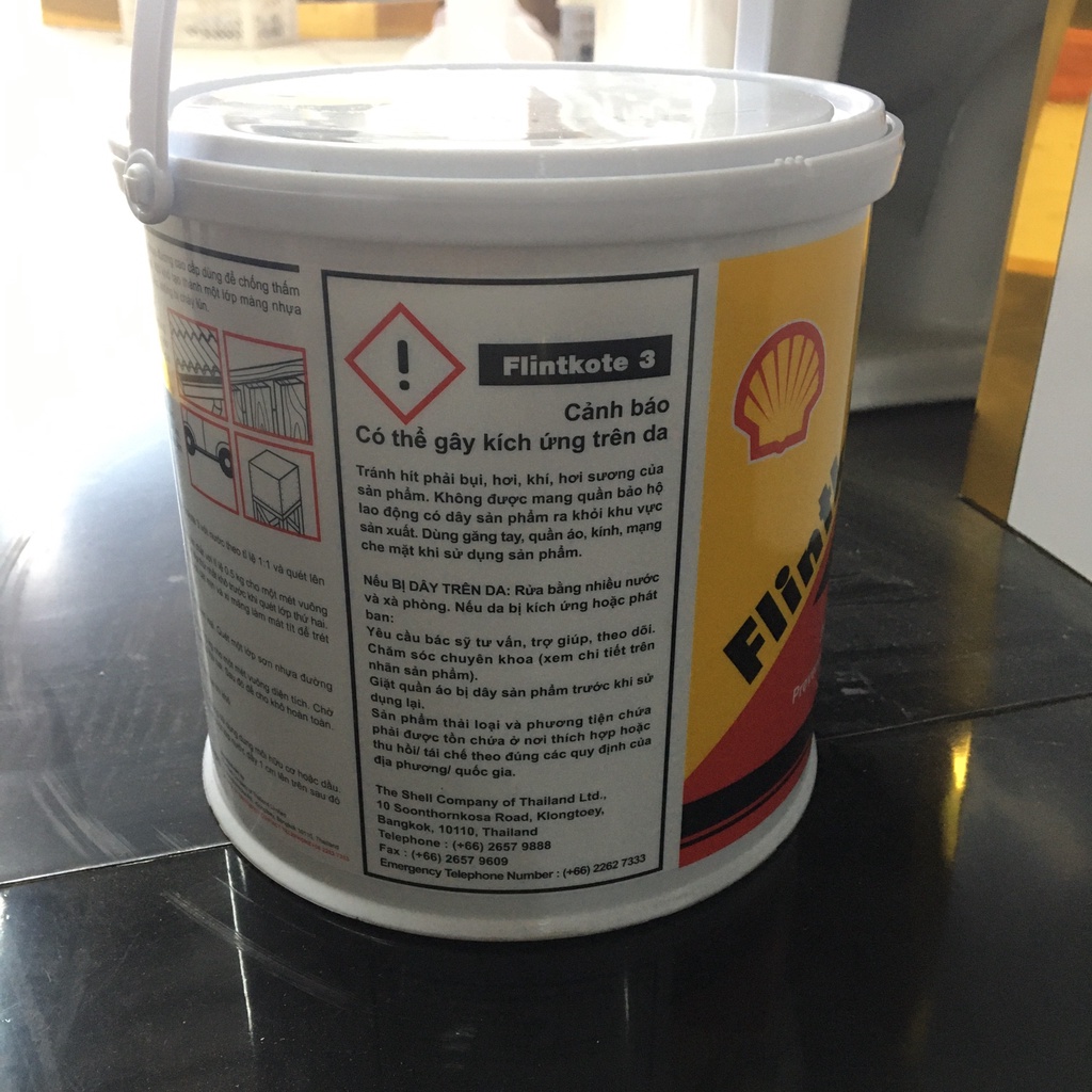 Sơn chống thấm Flintkote 3.5kg,1kg, sơn chống thấm hồ nước, hồ cá Koi đa năng, Shell flintkote No3 3.5L, 1L