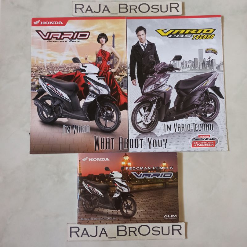 1 Bộ Poster Hướng Dẫn Hướng Dẫn / Sổ Tay + Lá Cây Biểu Tượng Brochure Honda Vario Champagne / Long 2009