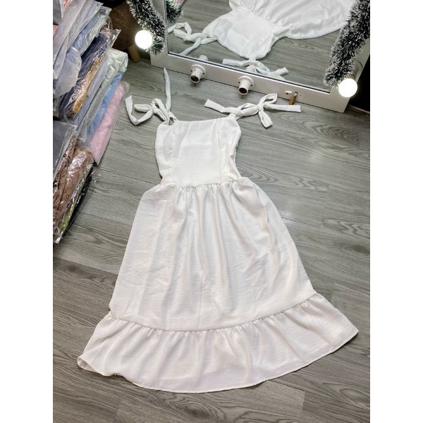 Đầm dây maxi đũi ảnh thật