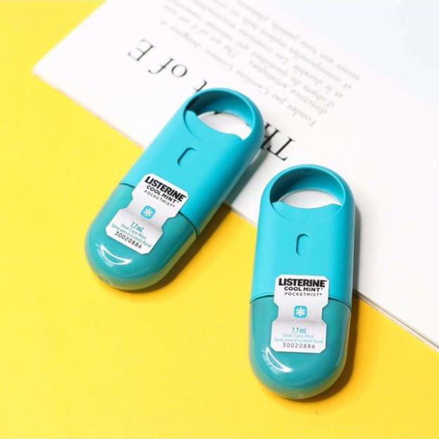 [DIỆT KHUẨN MIỆNG] Bộ 2 chai nước xịt thơm miệng Listerine Cool Mint Pocketmist của Mỹ(màu ngẫu nhiên)