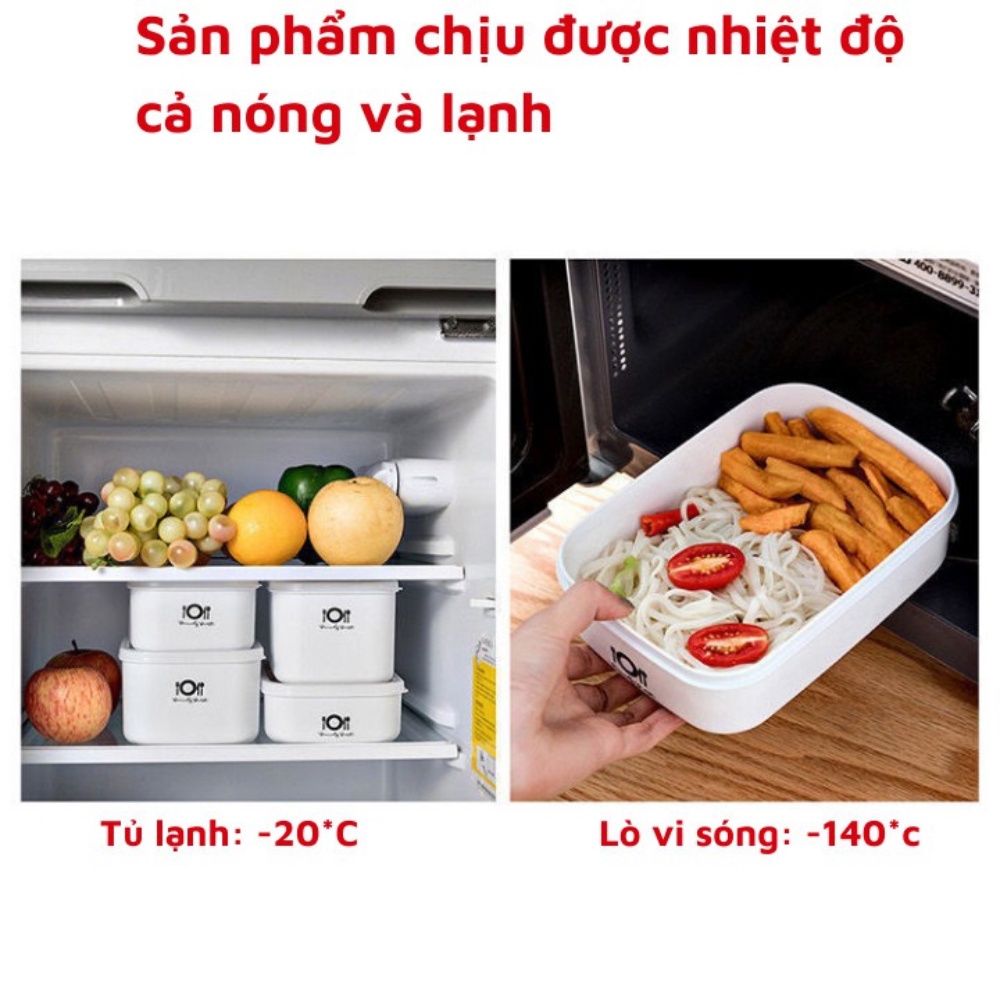 Hộp nhựa đựng thực phẩm tủ lạnh lò vi sóng đựng cơm bảo quản thức ăn Hộp trữ đông đồ ăn