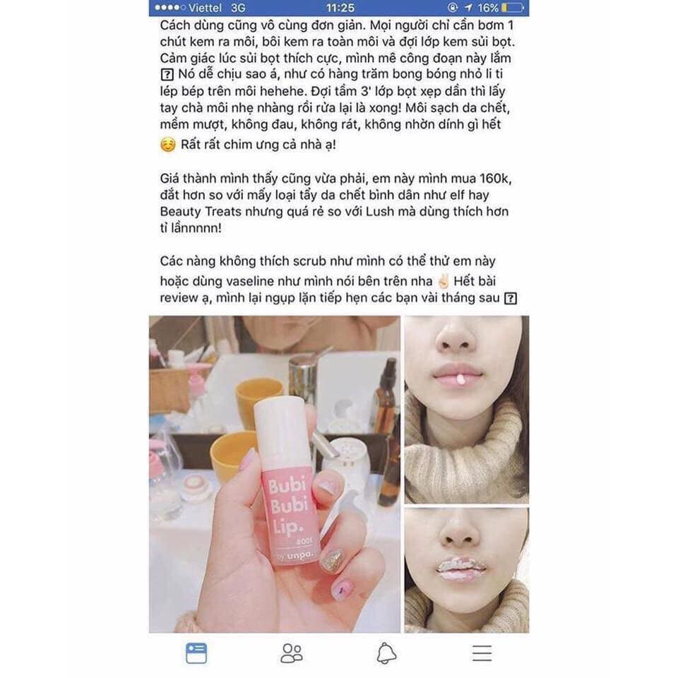 TẨY TẾ BÀO CHẾT MÔI BUBI BIBI LIP BY UNPA | BigBuy360 - bigbuy360.vn