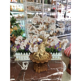 Cây tài lộc phong thủy đá ta. trắng - cao 45 cm