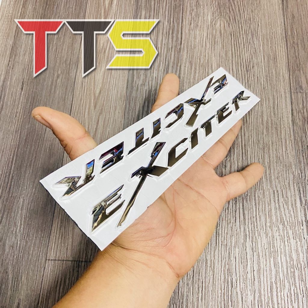 Bộ tem logo chữ nổi EXCITER chất liệu nhựa cứng xi bóng dán trang trí xe Yamaha EX