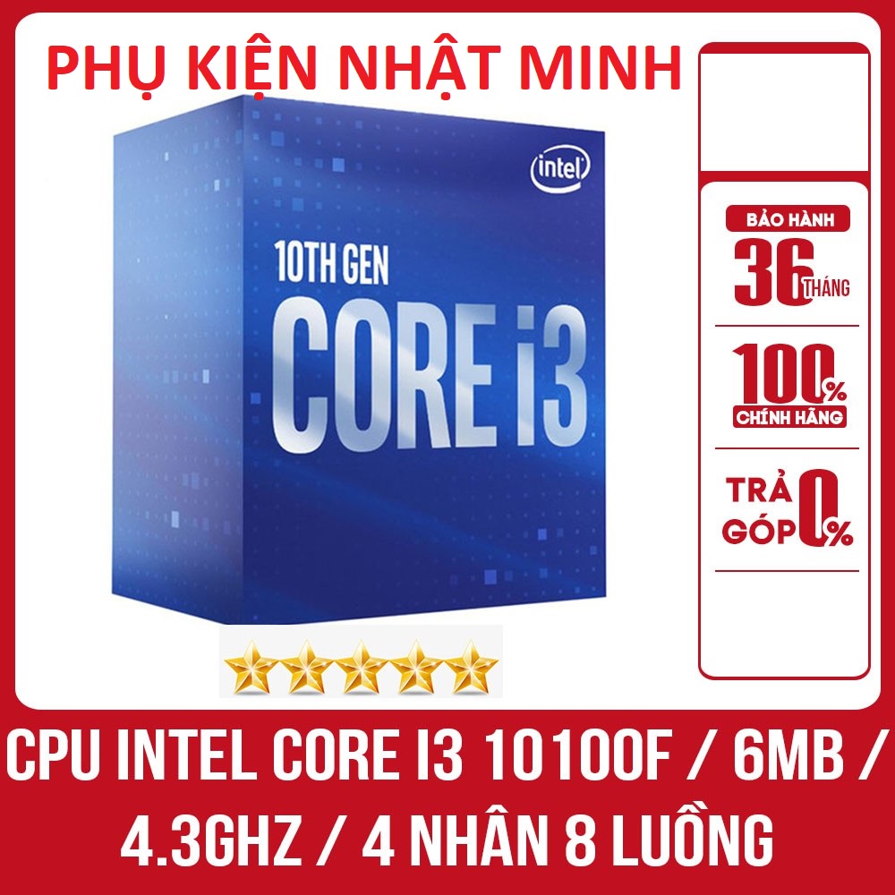 [Chíp TRAY NEW] Bộ vi xử lý CPU Intel Core i310100F 4C/8T ( 3.7GHz up to 4.4GHz, 6MB ) - Bảo hành 36 tháng