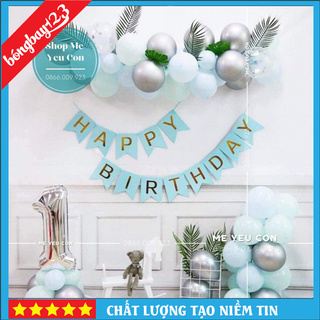 Set trang trí sinh nhật happy bridthday cho bé trai bé gái, combo bóng bay tiệc thôi nôi đầy tháng 🐽 🐽