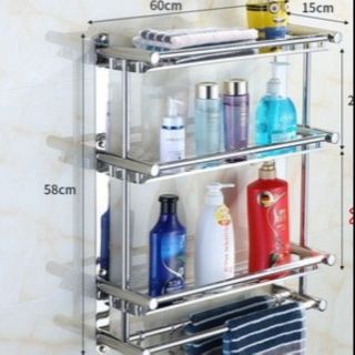 Vắt khăn giàn, khăn tắm đa năng kết hợp móc đồ phòng tắm,để cốc,sữa tắm
