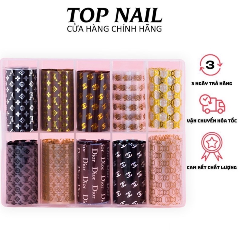 Set foil trang trí móng hình các thương hiệu