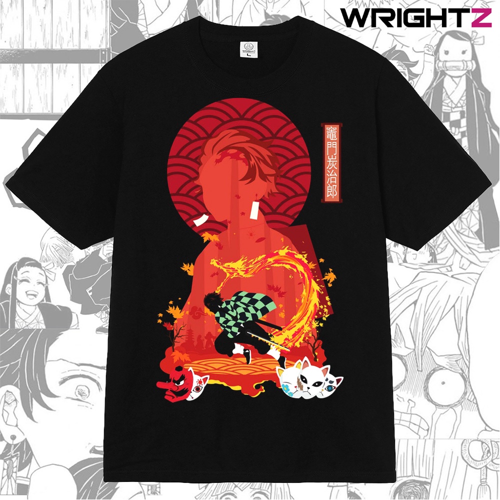 Áo thun Anime Manga Demon Slayer Tanjiro Thanh Gươm Diệt Quỷ thời trang đường phố Nhật Bản Hơi thở Mặt Trời chất cotton