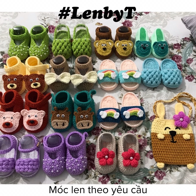 Giày dép len handmade cho bé gái & trai đủ size 0-18 tháng