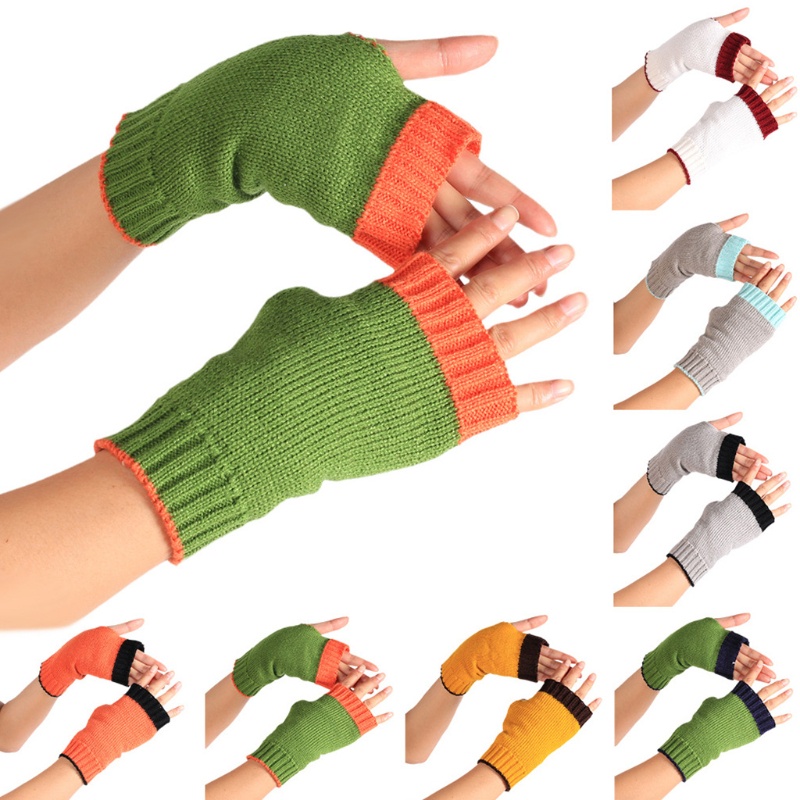 Găng Tay Dệt Kim Nửa Ngón Phù Hợp Với Mùa Đông Cho Thanh Thiếu Niên