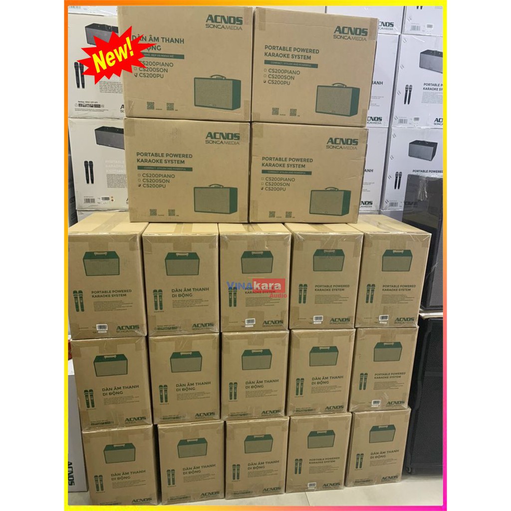 Loa kéo xách tay ACNOS KBEATBOX CS200PU, loa Karaoke mini di động cao cấp - Hàng chính hãng