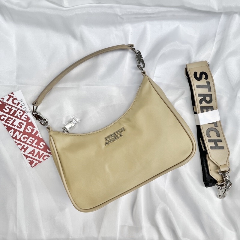 Túi kẹp nách Stretch Angels City Hobo Bag black-beige-white