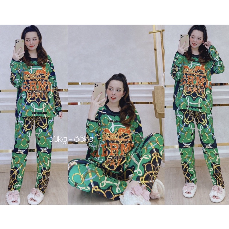 BIGSIZE 50 - 85kg (Bộ thun tay dài quần dài hình) | BigBuy360 - bigbuy360.vn
