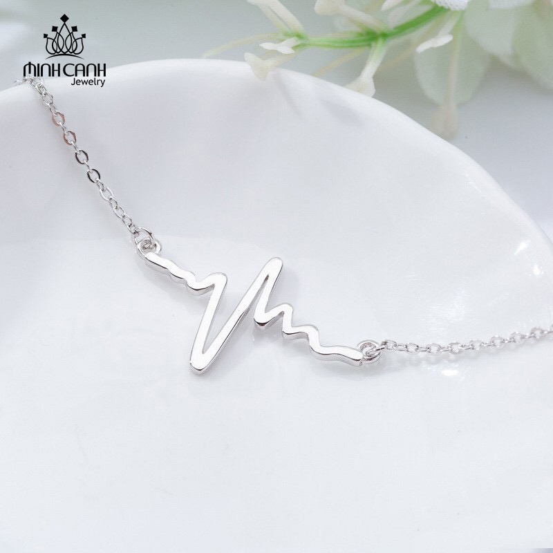 Lắc Tay Bạc Nhịp Tim Loại Trơn Không Đính Đá - Minh Canh Jewelry