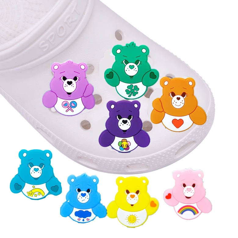 Ghim Cài Hình Gấu / Thỏ Con / Trái Tim / Croc Jibbits Dễ Thương Trang Trí Giày Trẻ Em