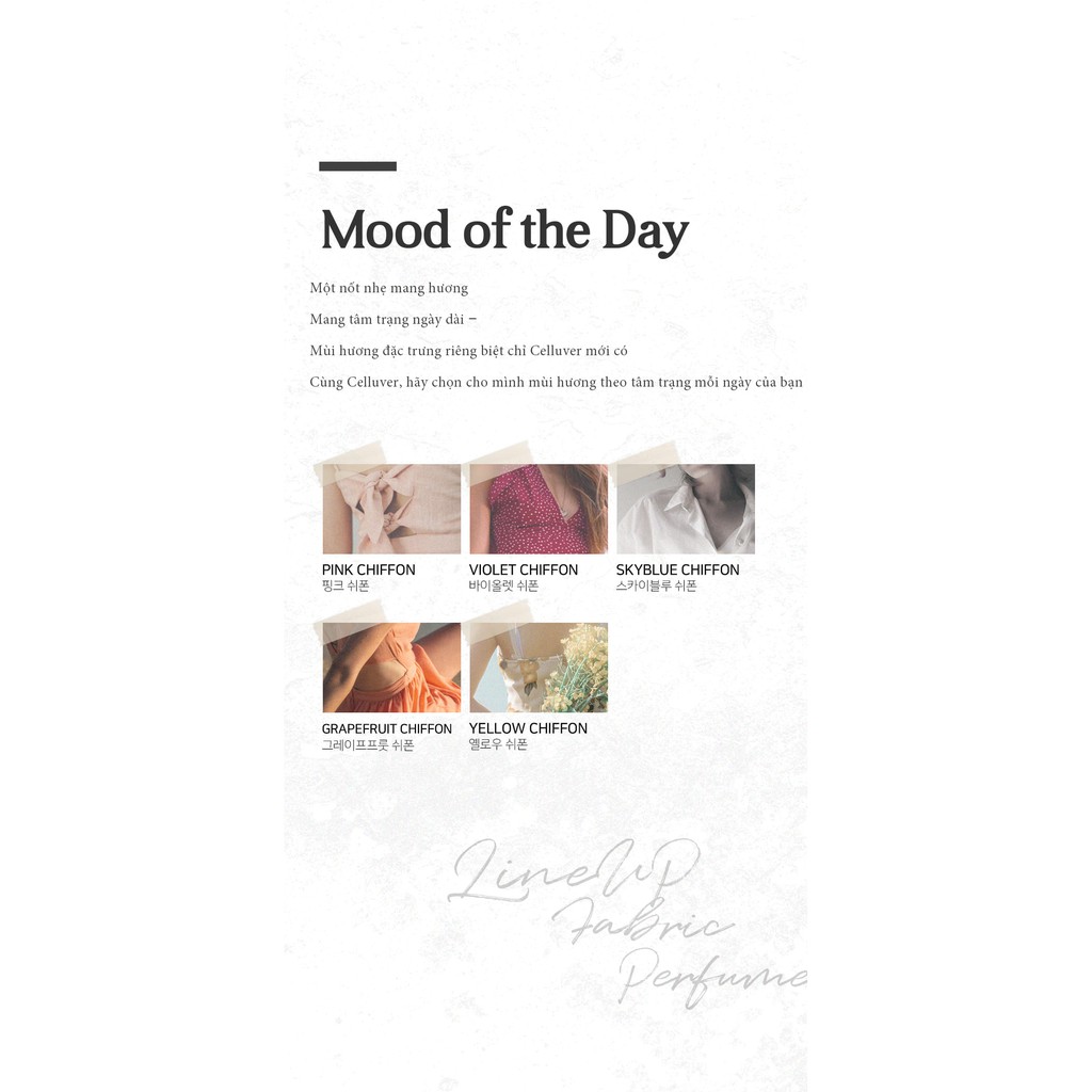 Nước hoa vải/Fabric Perfume - Celluver Chiffon 70ml chính hãng với 7 mùi hương | BigBuy360 - bigbuy360.vn
