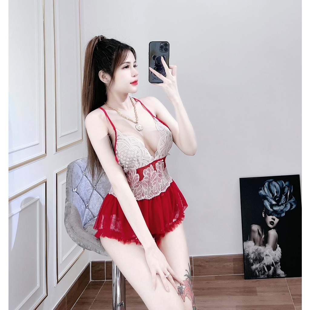 Set Voan Lưới Ren Eo 2 Dây, Lớp Lưới Nhiều Lớp, Tùng Xoè, Chất Mịn
