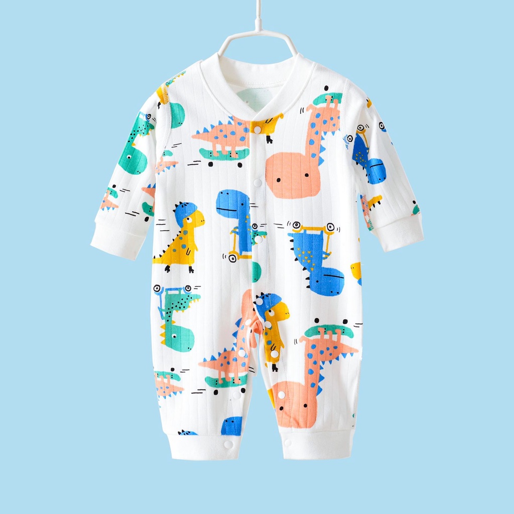 Áo liền quần dài tay cotton cho bé trai và bé gái sơ sinh từ 3-13kg, hàng đẹp xuất Hàn - BD72