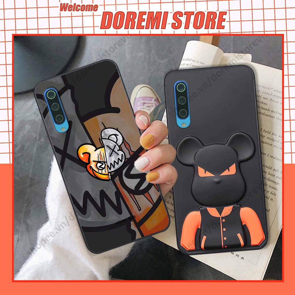Ốp lưng Xiaomi Mi 9 SE hình kaws, kith, bear brick nổi 3D phong cách độc đáo