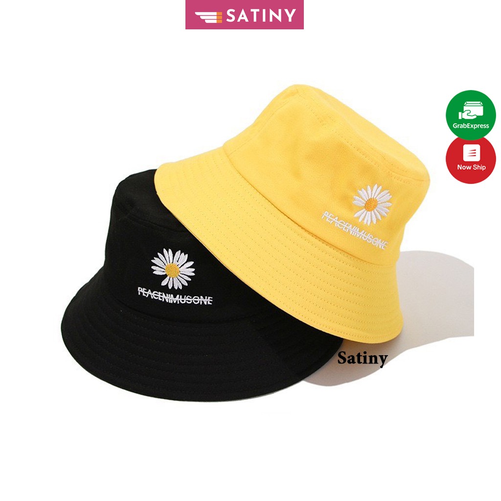 Mũ tai bèo 2 mặt NTB04 Nón Bucket Ulzzang Unisex Họa tiết hoa cúc vành tròn cao cấp