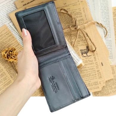 Ví Nam Da Bò CEFIRO Mỹ Chính Hãng  Biểu Tượng Đồng Nguyên Khối-Bóp Da Dáng Đứng Dáng Ngang Đựng Được Giấy Tờ Cũ