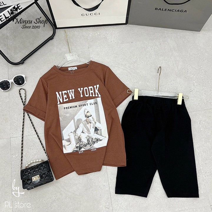 Áo phông nữ form rộng vừa, tay bận gấu cá tính, áo thun nữ form rộng unisex hàn quốc cotton AP85