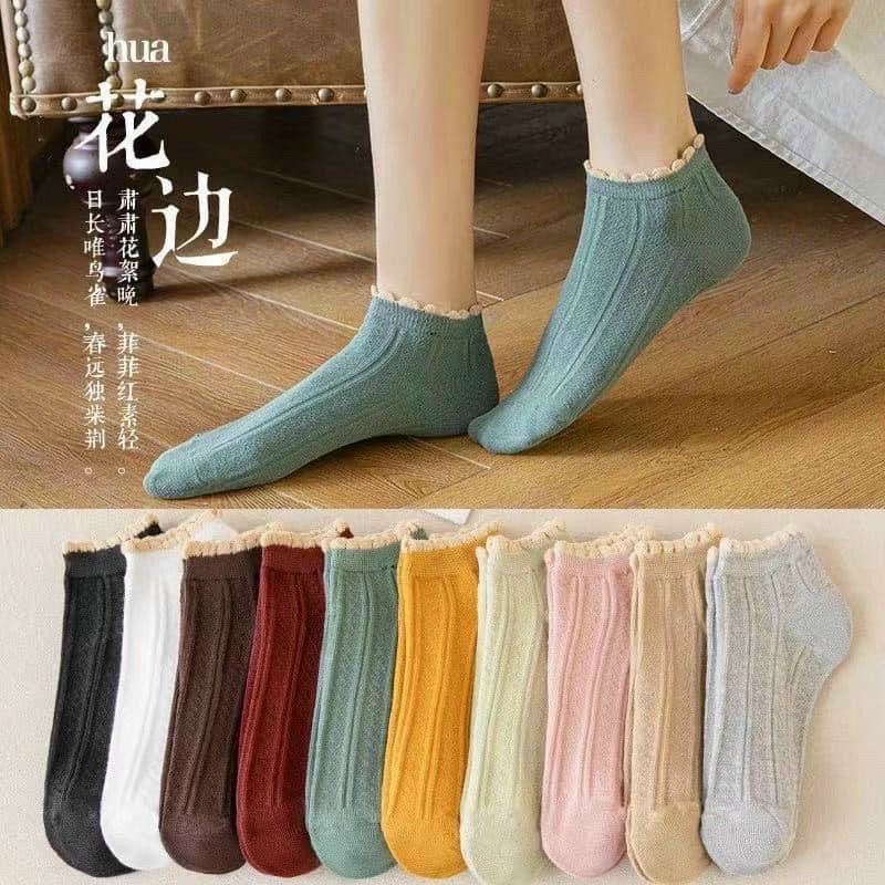 Tất cổ ren hàng dày dặn - Vớ cổ ngắn hàng đẹp không bai nhão - Bra haimy