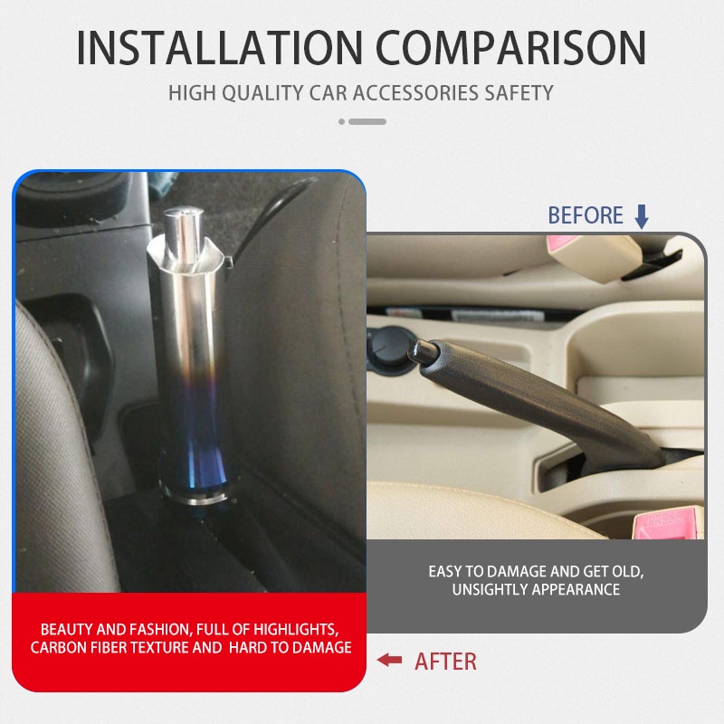Vỏ Bọc Bảo Vệ Phanh Tay Bằng Sợi Carbon Màu Cầu Vồng Thông Dụng Cho Xe Hơi An ninh Ô tô có thể điều chỉnh Kéo lên Khóa thanh Đua xe Bảo vệ bánh xe tự động Hệ thống phanh Phần phụ kiện an toàn nội thất ô tô