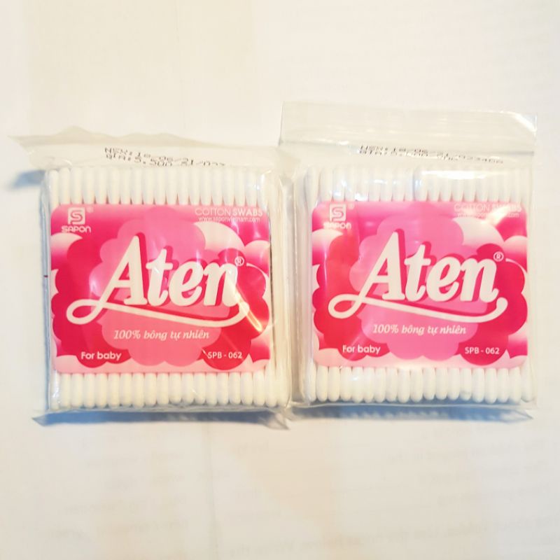 Tăm bông Aten an toàn cho bé que nhỏ 80que/1gói