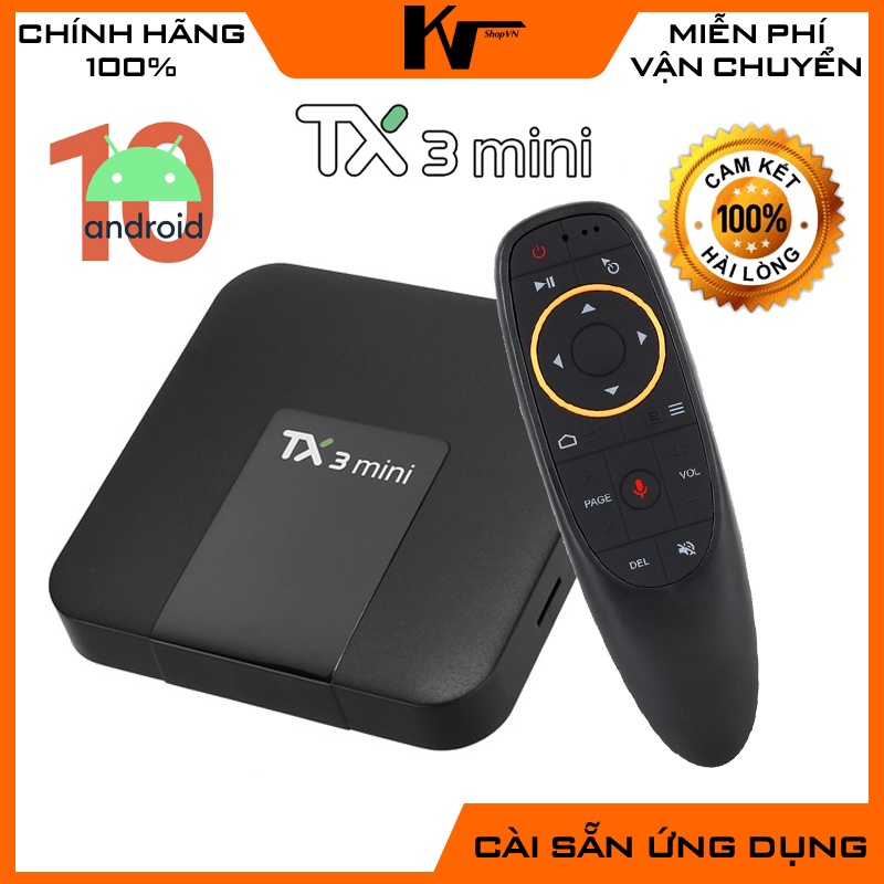 Android TV Box TX3 Mini, Ram 2G, Bộ nhớ 16GB, Android TV 10.0, Wifi 5Ghz, Bluetooth 4.2