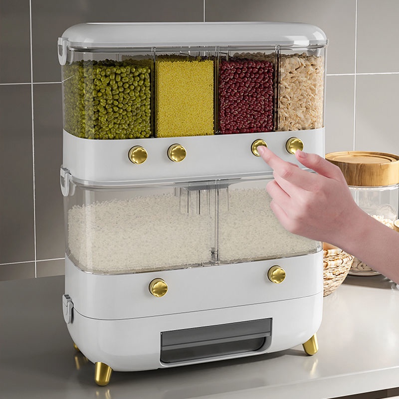 Thùng Đựng Gạo  Hộp Chia Ngăn Phân Loại Hạt Và Hạt Dẻ