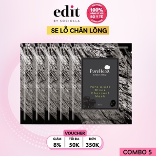Combo 5 mặt nạ pureheal's thanh lọc da chiết xuất than hoạt tính
