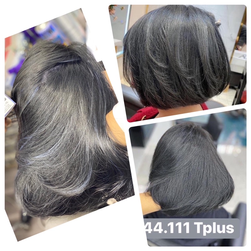 Kem Nhuộm Tóc Màu Than Chì TPLUS 44.111 Charcoal Pencil Grey Hair Dye Color Cream , oxy trợ nhuộm