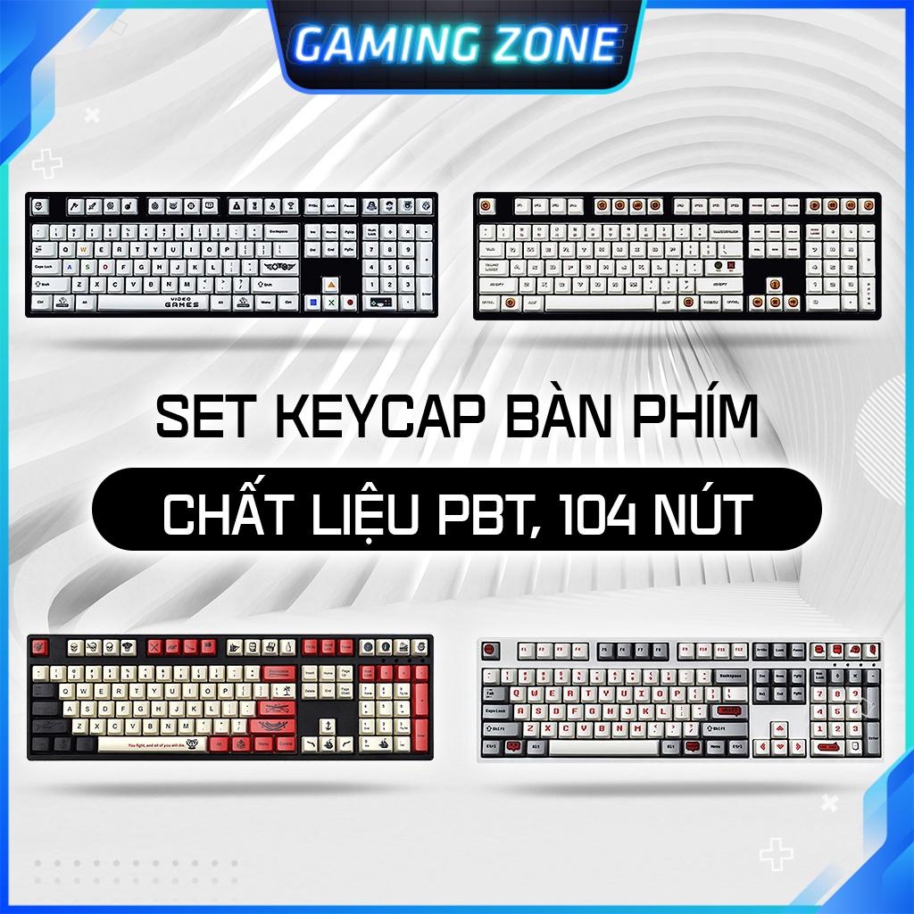 Keycap bàn phím cơ Caribe/Pixel/VideoGame/User nhựa PBT 108 phím siêu đẹp