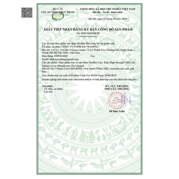Viên bổ sung DHA Healthy Care cho bé  của Úc, giúp bé phát triển não bộ, thông minh, lanh lợi