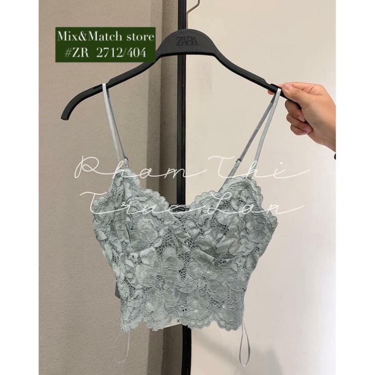Bill Đức - Áo bralette ren Zara sale auth new tag cao cấp chính hãng crop top bralette hai 2 dây có sẵn -nh1