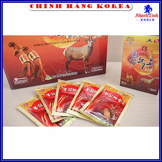 Nước Hồng Sâm Nhung Hươu Hàn Quốc Chính Hãng, Hộp 30 gói