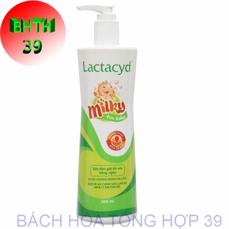 (Date mới - Chính hãng) Sữa tắm gội cho bé Lactacyd Milky 500ml