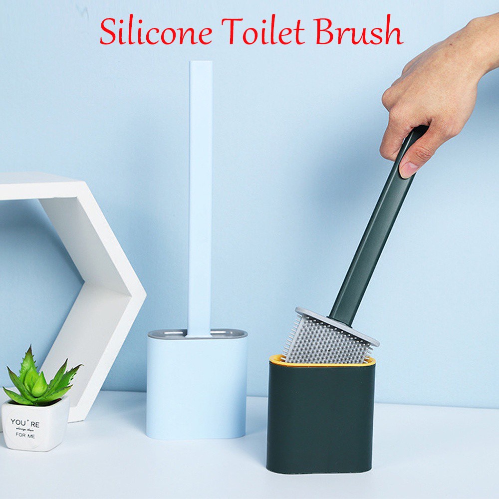 Daphne 1 Bàn Chải Vệ Sinh Toilet Bằng Silicon Mềm Không Trơn Có Tay Cầm