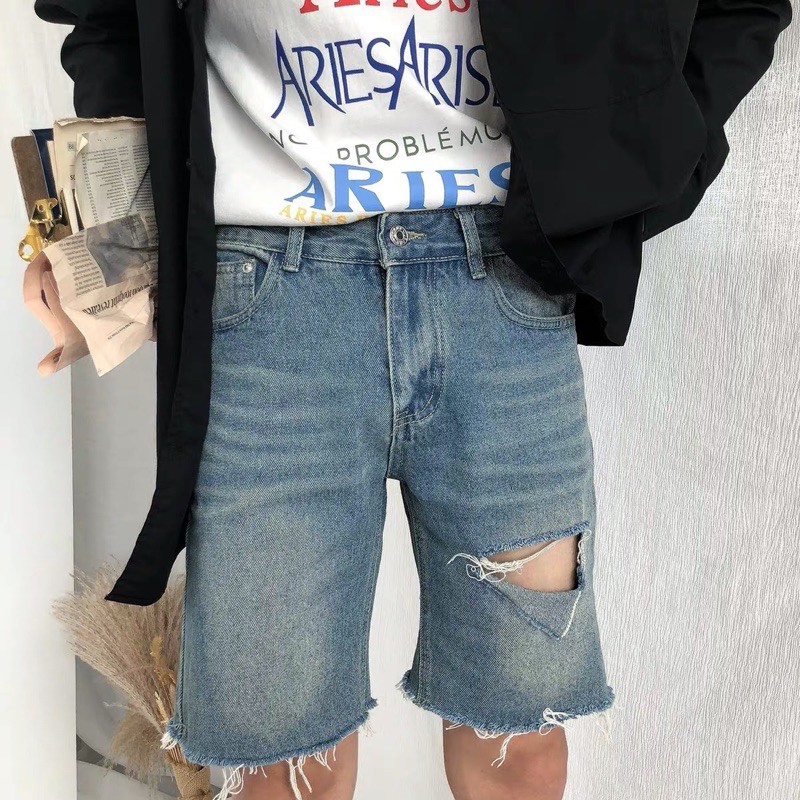 quần short jeans nam rách