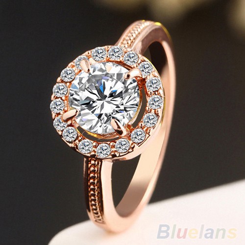 Nhẫn Cưới Mạ Vàng 9K Đính Đá zircon Giảm Giá 100 baht Cho Nữ