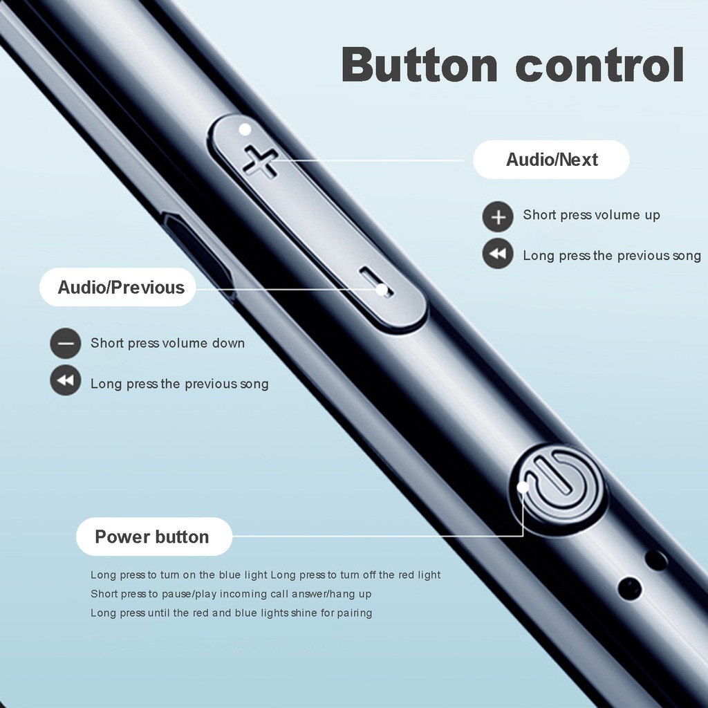 Tai Nghe Bluetooth 5.0 A2 Ipx5 Có Dây Đeo Cổ Tiện Dụng Kèm Phụ Kiện