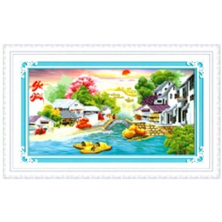 Tranh đính đá gia đình 80x45cm